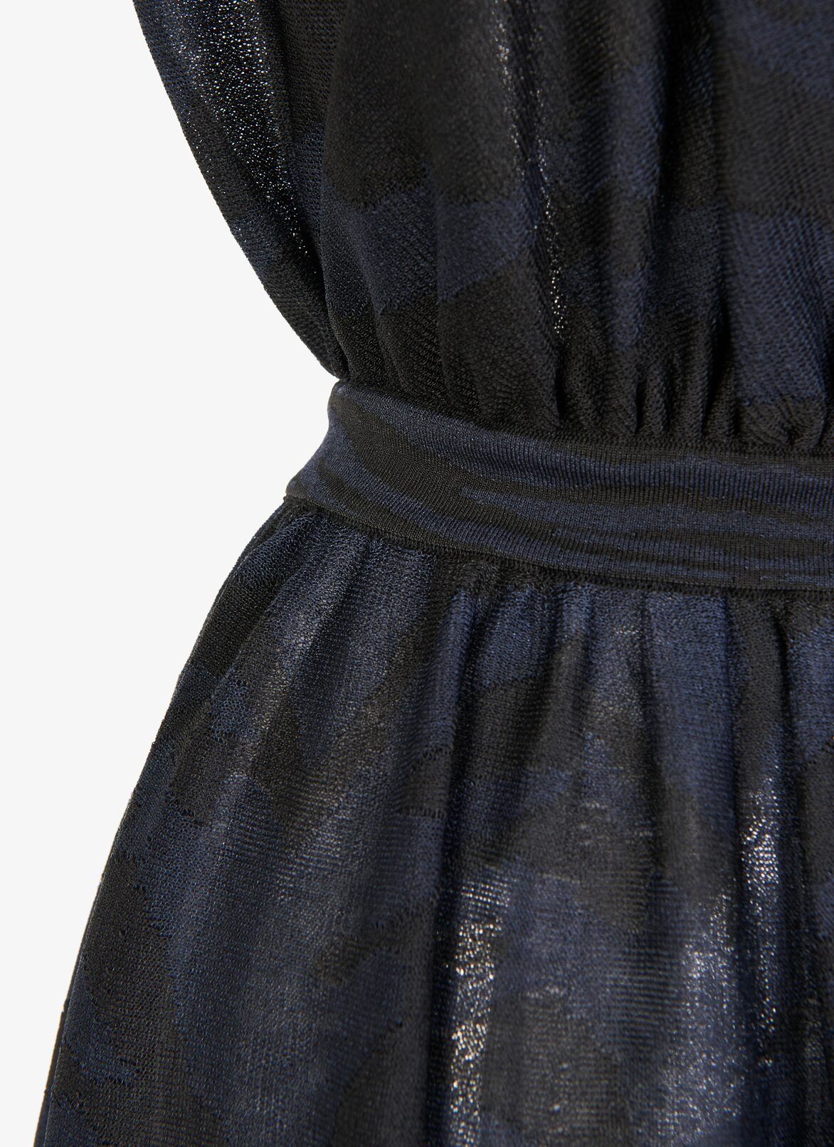 Silk-Blend Zebra Dress ALAÏA BLACK/BLUE SILK-BLEND ZEBRA DRESS